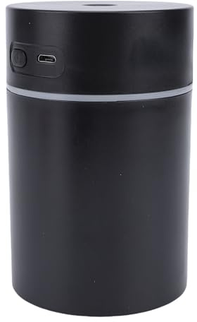 HELEVIA Tragbarer Luftbefeuchter, 300 Ml, USB-betrieben, mit 2 Nebelmodi und Integriertem Fahrradlicht, für Schlafzimmer, Büro, Schreibtisch, Auto, Kleine Zimmerpflanzen (Schwarz)