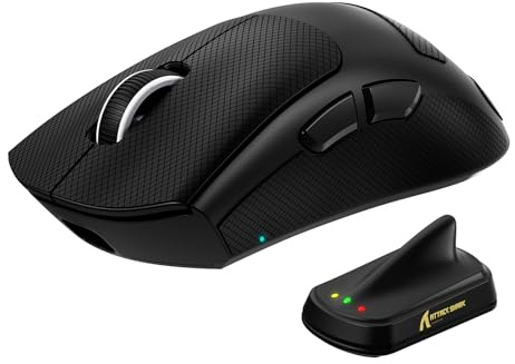 MAMBASNAKE x Attack Shark V8 Wireless Gaming Mouse, 59g Ultra-Lightweight, PAW3950MAX Sensor, Shark 8K Dongle, Tri-Mode (2.4G/Bluetooth/Wired), Right-Hand Ergonomic Design, Web-Based Software