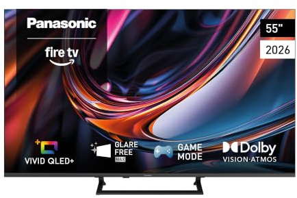 Panasonic TV-55W80C, 4K UHD Vivid QLED+, Glare Free Max, Fire TV Fernseher