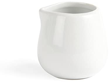 Olympia Whiteware Compact Porcelain Jugs 85ml C204, White - Pack of 12 | Ergonomic spout ensures drip-free pouring, while rolled edges resist chipping in busy commercial cafes and restaurants.