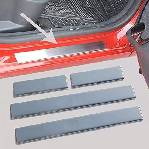 Omtec Clio IV 4 2012- Seuil de porte - Line : Baguettes chromées en inox - 4 pièces