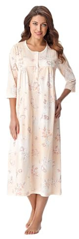 DOROTA Classique Chemise de Nuit Femme/élégante Chemise de Nuit Allaitement aux Couleurs Pastels, Saumon, XL (44)