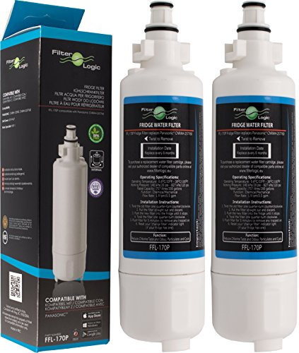 Filterlogic FFL-170P | Wasserfilter kompatibel mit Panasonic CNRAH-257760 und CNRBH-125950 Filterpatrone für SBS Kühlschrank Gefrierkombination NR-B53, NR-B54, NR-BS53 (2er Pack)