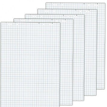 Faxland - Blätter für Flipchart, 20 Seiten, 69 x 99 cm, 5 Pakete, 6 Löcher, Weiß, 5 Flipchartblöcke, Cuadros, 1