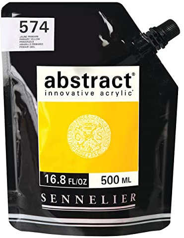 Sennelier Abstract Acrylic 500ml Pouch, Primary Yellow, (10-121521-574)
