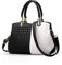 NICOLE&DORIS Frau Dame Handtaschen Schultertasche Taschen Shopper Umhängetasche PU Schwarz-Weiss