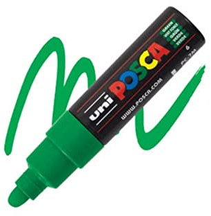 POSCA PC7M VF Marker, breite Spitze, konisch, Dunkelgrün, 3 Stück