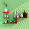 Étagère DWW Murale Clins Salon Creative Fond de TV Multi-Compartiment Density Board Display Floating Wall (Couleur : Rouge)