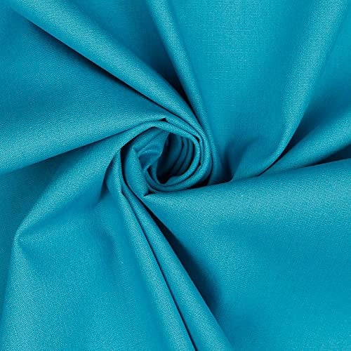 babrause® Baumwollstoff uni türkis Webware Meterware Popeline OEKOTEX 150cm breit - Ab 0,5 Meter