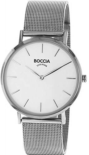 Boccia Damen Analog Quarz Uhr mit Edelstahl Armband 3273-09