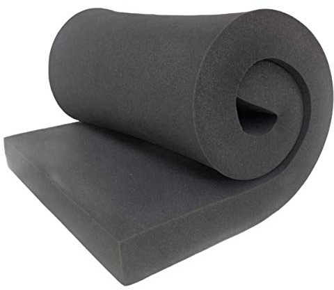 AKTRADING CO. CertiPUR-US® zertifizierte Gummischaumplatte (Sitzpolster-Ersatz, Schaumstoff-Polsterung, Akustik-Polsterplatte), 2,5 x 61 x 183 cm (H x B x L), Anthrazit