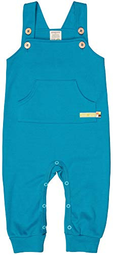 loud + proud Latzhose aus Bio Baumwolle, GOTS Zertifiziert Tuta Unica, Blu (Petrol PE), 98/104 Unisex-Bimbi