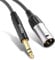Tisino Cable XLR Macho a Jack, Trenza de nailon 6,35 mm TRS a XLR Balanceado Cable para Micrófono, Altavoz, Amplificador, Equipo de Sonido - 2M