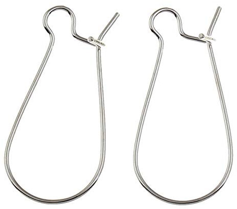 Perlin - 30Stk Edelstahl Ohrhaken Ohrringe 25mm Haken U-Form Ohrfeder Silber Creolen Ohrhänger Schmuckzubehör - Schmuckherstellung