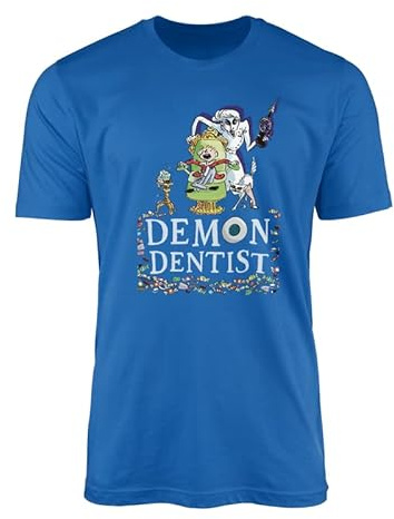 Demon Dentist T-Shirt Top Tee - World Book Day Kids Childrens Young Teen Novel Comic Funny Tooth Fairy Miss Root Comedy Action TV Film School Gifts Presents