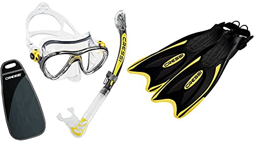 Cressi Professionelles Kombinationsset aus Maske und Schnorchel oder Kit aus Maske, Schnorchel und Flossen