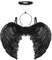 Aurasky Alas de Angel Negro, Diadema Angel, Alas Demonio, Disfraz Angel Negro, Disfraz Diablo Mujer, Alas Negras para Niños Adultos Mascarada Halloween Carnaval Cosplay Fiesta