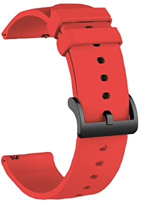 Todotumovil Correas de Repuesto Compatibles con Amazfit Bip, Pulsera de Reemplazo de Silicona Suave (Rojo)