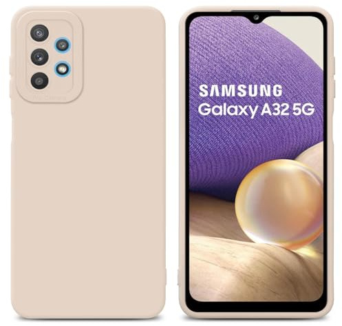 Cadorabo Hülle kompatibel mit Samsung Galaxy A32 5G Schutzhülle TPU Silikon Case Liquid Design mit Kameraschutz Slim Kratzfest Weiche Gummi mit Rundumschutz Case Hülle für Galaxy A32 5G in Rosa