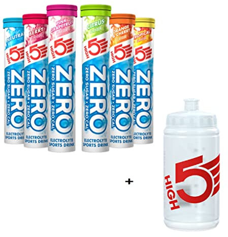 2022 High 5 Zero Electrolyte Drink (Box - 8 tubes) + FREE 500ml Bottle (Citrus)