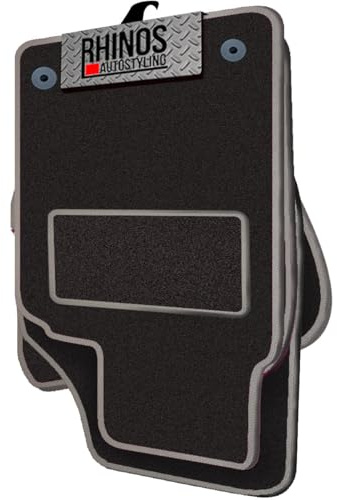Tailored To Fit FORD KUGA TITANIUM (2015-2019) - Non Slip, Complete Carpet Car Floor Mats, All Weather, Anti-Slip Backing, Easy to Clean - Black Mat + Dark Grey Leather Edging