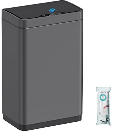 Mbillion Sensor Bin Touchless Kitchen Bin 50L Automatic Motion Sensor Trash Can Stainless Steel Smart Trash Bins with Lid Rectangular Touchless Garbage Bin for Kitchen Bedroom Home Office (Gray, 50L)