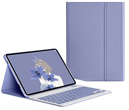 GUPENAA Custodia con Tastiera per Lenovo Tab P11 5G / P11 Plus 11 '' 2021 (TB-J606F / J607 / J606L / J616F), Tastiera Bluetooth Wireless Magneticamente Rimovibile,Viola