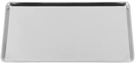 Luxshiny Baking Tray Stainless Steel Cookie Sheet Pan, Rectangular Cold Noodle Tray Restaurant Hotel Japanese Flat Plate Cooking Tray 35x25x1.5cm Easy Clean & Dishwasher Safe