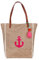 Sonia Originelli Canvas Shopper Anker Strandtasche Bommel Quasten Farbe Pink