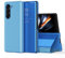 RanTuo Cover per Samsung Galaxy Z Fold 5, Specchio Traslucido Ultrasottile + Custodia Smart Flip Pelle PU, Con Staffa, Custodia per Samsung Galaxy Z Fold 5.(Blu)