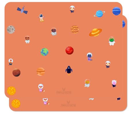 TINYLOADERS Platzdeckchen, Platzmatte, Tischset, Placemat, Unterlage in vielen Farben und Motiven, frei von BPA, 43 cm x 34 cm, Astronaut