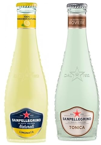 48er-Pack Testpaket San Pellegrino Limonata Alkoholfreies Getränk mit Zitronensäfte + Tonica Rovere Alkoholfreies Getränk 20cl Einweg-Glasflasche