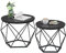 VASAGLE Couchtisch rund, 2er Set, Wohnzimmertisch, Beistelltisch, modern, abnehmbare Tischplatte, für Wohnzimmer, tintenschwarz LCT041B22