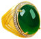 Steinring – Naturstein-Chrysopras-Ring, gelb-weißer Ring, Schlichter, eleganter, Verstellbarer Ring, geeignet für jeden Anlass, grüner Achat, G, Einheitsgröße