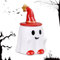 Taza de fantasmas, sombrero de estrella, taza de Halloween, sombrero rojo con espíritu sonriente, taza de café de cerámica de fantasmas, taza de café temática para fiestas, regalos divertidos, taza de
