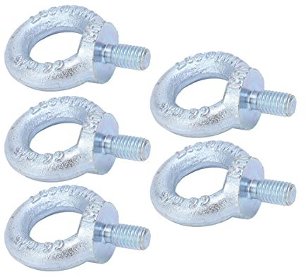 Boulon à œil d'épaule de Levage, Anneau de Levage Boulon à œil fileté 5 Pièces Galvanoplastie Zinc Blanc Q235 Boulons à œil en Acier pour Industriel (#1)
