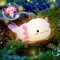 UNEEDE Axolotl Nachtlicht mit Schlüsselanhänger, Nachtlicht Kinder Stilllicht, Silikon Nachttischlampe, Rosa Axolotl Aufladbar Touch LED Dimmbar Tischlampe, Geschenk für Kinder Baby Mädchen Junge