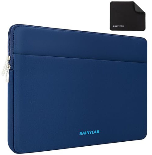 RAINYEAR Funda para portátil de 14 Pulgadas para Lenovo Thinkpad IdeaPad de 14 Pulgadas, MacBook Air 15,3 2025 2024 2023 M4 M3 M2, HP DELL Acer Chromebook de 14 Pulgadas, Mac Pro 15, Azul Marino