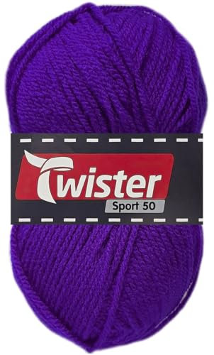 50 Gramm Twister Sport 50 aus 100% Polyacryl (49 Lila)