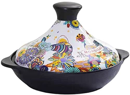 Marmite à tajine en céramique antiadhésive avec Couvercle, marmite à tajine Marocaine, ustensiles de Cuisine multifonctionnels pour ragoût et Soupe, 1,6 L