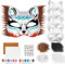 XIEXIESHER 24 Pièces Therian Masque, Masque Chat avec Fourrure et Filet œil, DIY Masques Vierges en Papier, Masques en Papier à Peindre Blanc, Masque Chat pour DIY Halloween Mardi Gras Party