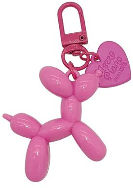 Porte-clés chien ballon, décoration de sac, décoration de voiture, porte-clés couple (rose)