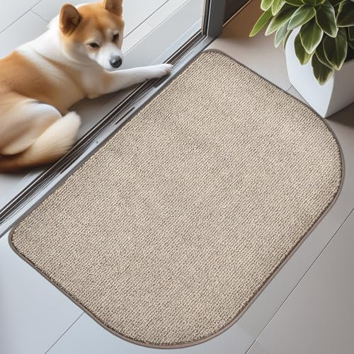 DOMUSTEX Schmutzfangmatte Innen 60x90cm Halbrund, Waschbar Küchenmatte, Eingangsteppich, rutschfeste Fussmatte, Teppich für Hund, Badezimmer, Küche, Flur