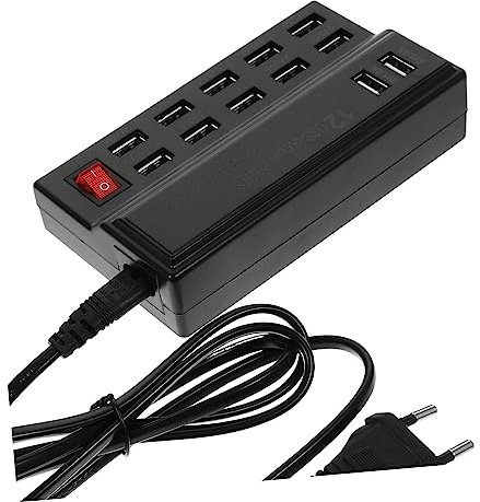 Uonlytech Port USB Ladegerät Intelligente Schnellladung Für Geräte Gleichzeitig Schwarz Kompatibilität Für Smartphones Tablets Und