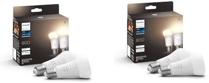 Philips Hue Erweiterungspaket – E27 – mit 4 Standardlampen –dimmbar, warmweißes Licht, steuerbar via App, kompatibel mit Amazon Alexa (Echo, Echo Dot)