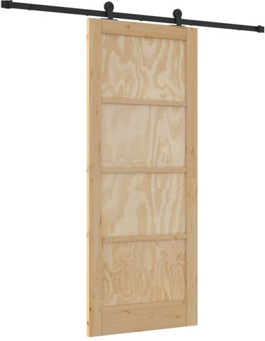 Porte coulissante vidaXL avec matériel 83x202 cm en bois massif de pin