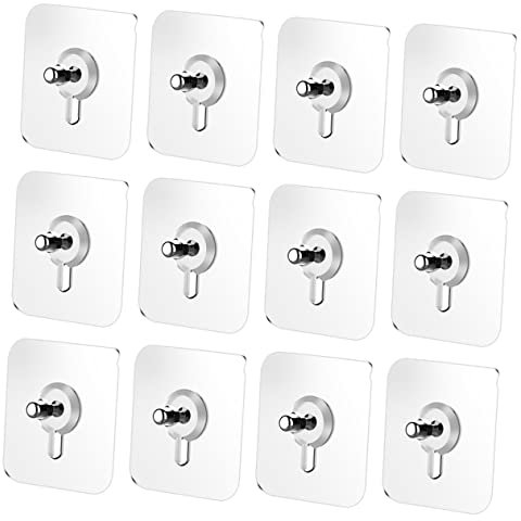 ANDRESLAD 20 Stück Selbstklebende Schraubhaken Ohne Bohren für Fliesen und Metalloberflächen zum Aufhängen von Bildern Küchenregalen und