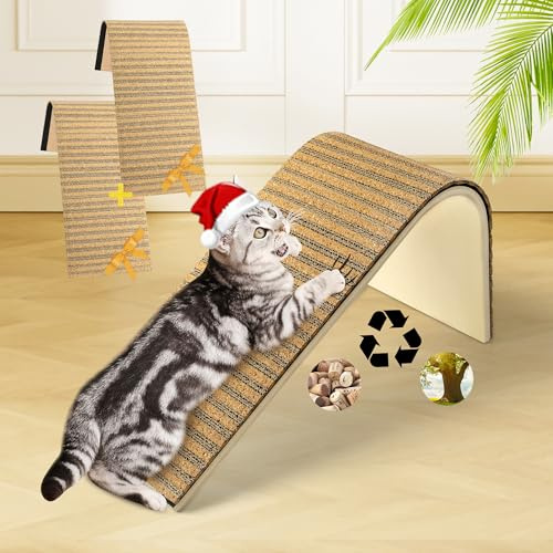 Easy Replace Katzenkratzmatte mit Kork & Karton Nachfüllungen, Umweltfreundliches Kratzbrett Spielzeug, Kein Durcheinander Schmutz für Katzengesundheit, Nachhaltiger Kätzchen-Kratzbaum