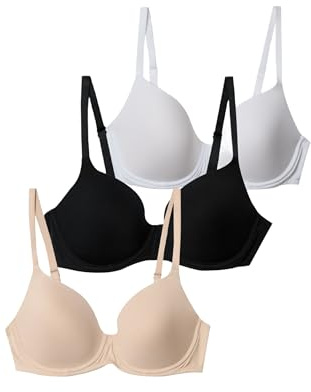 Marks & Spencer Lot de 3 Soutiens-Gorge Invisibles à Armatures, Bonnets emboîtants A à F UK 32 (EU 60)