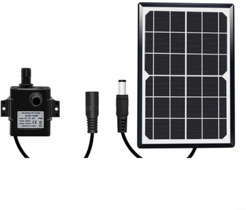 Chroavel Hocheffizientes Solar-Springbrunnenpumpensystem, 9 V, 6 W/10 W, Panelantriebe, 5 V DC-Pumpe, 240 l/h, Gartenwasserspiele, komplettes Set mit Filter und 2 m Schlauch (6 W)